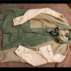 Misguided color block oversized button down shirt